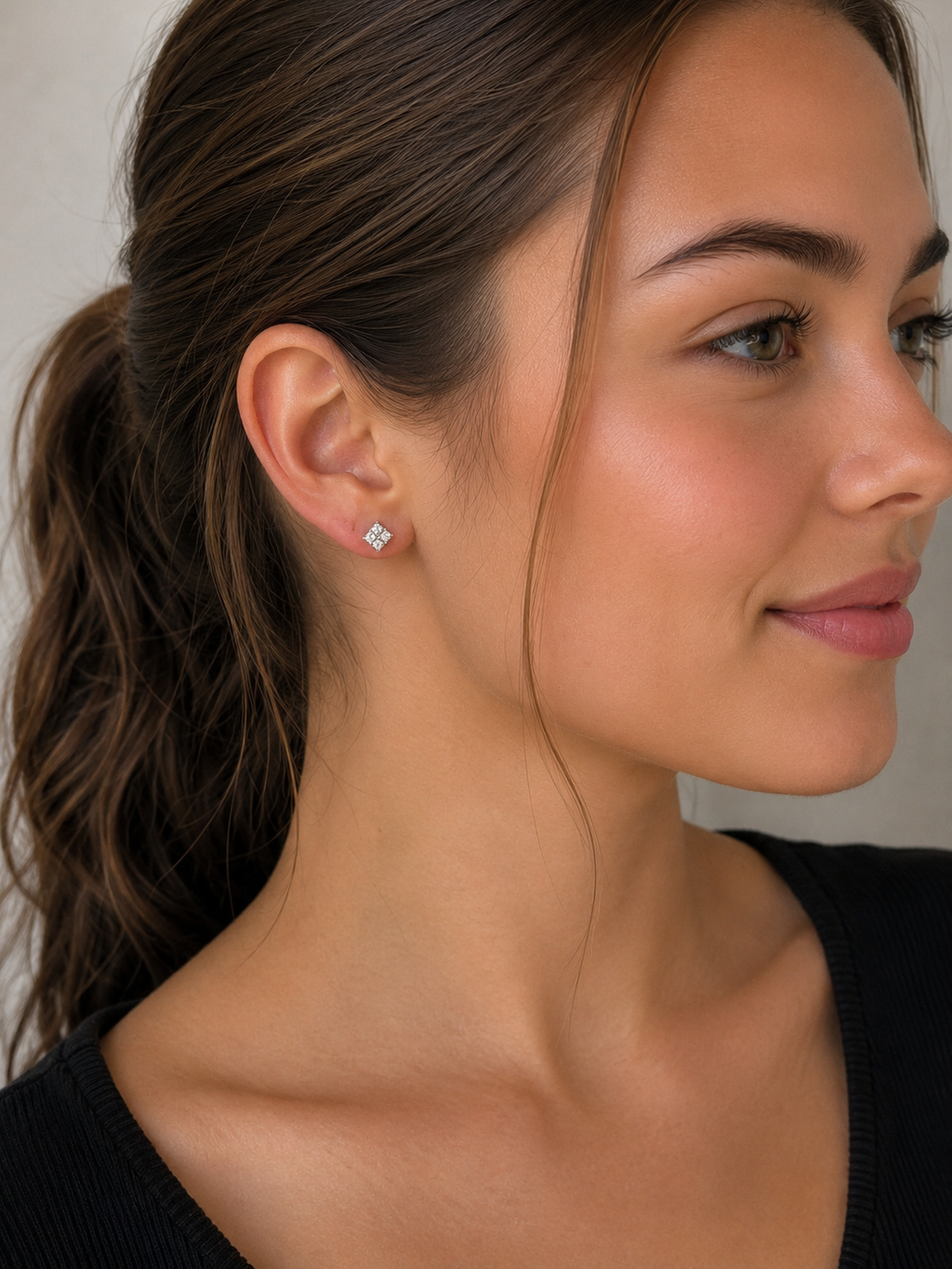 Pavé Ohrstecker aus 925 Sterling Silber