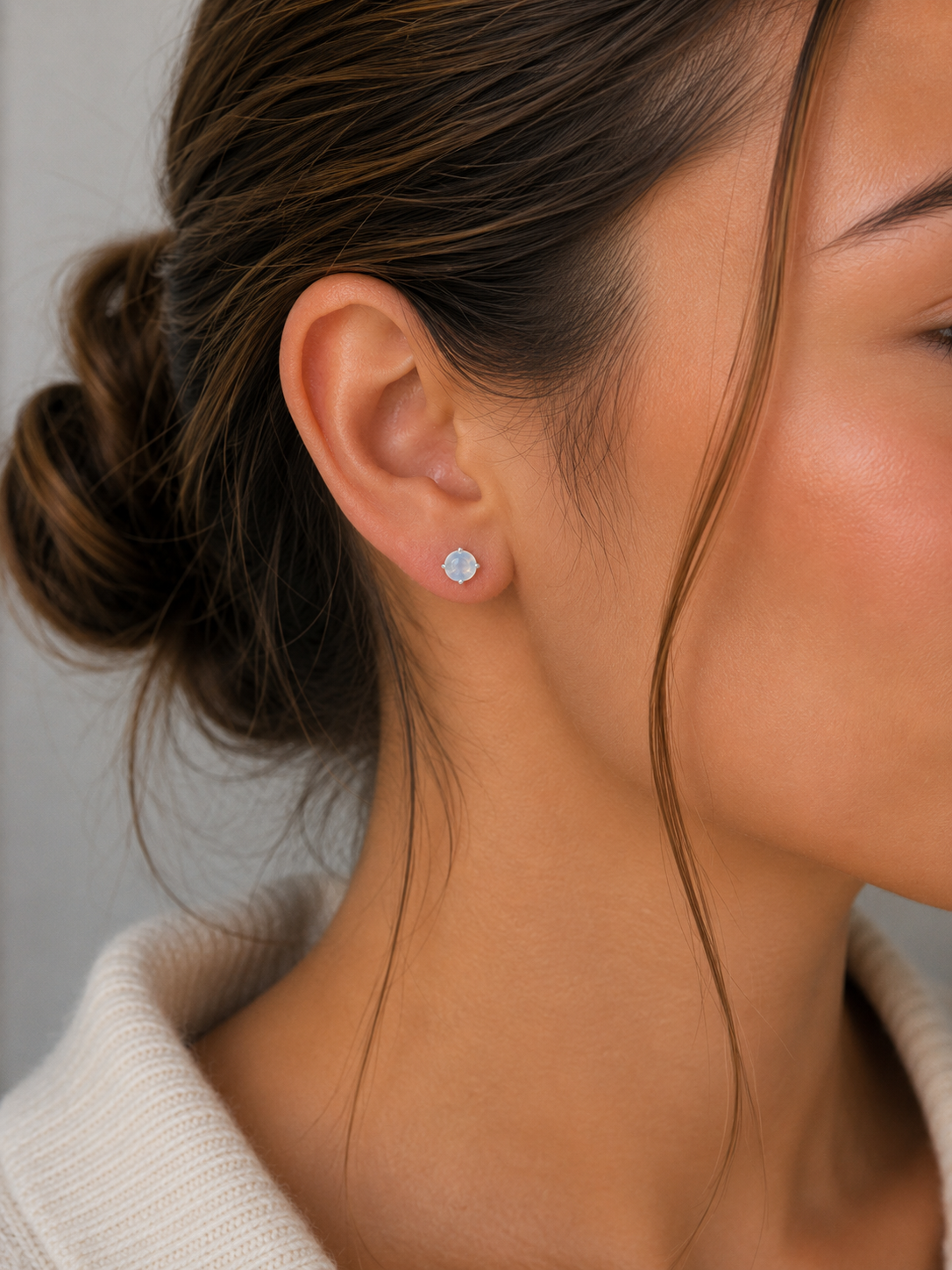 Elegante Perlen Solitär Ohrstecker aus 925 Sterling Silber
