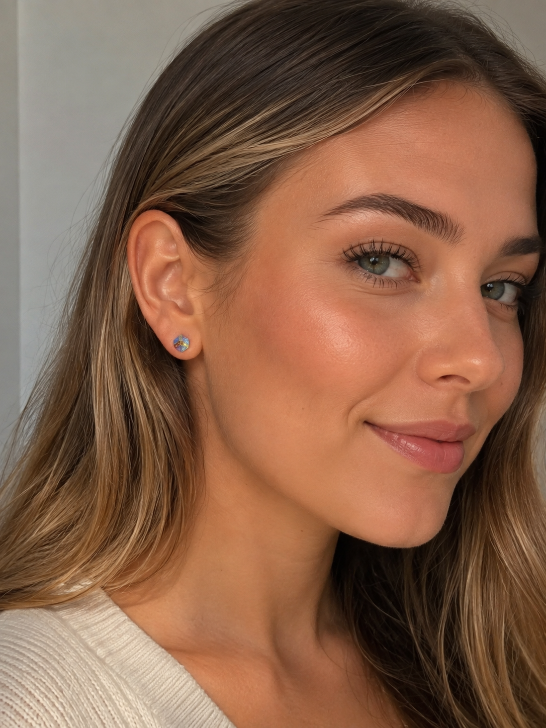Kristall Ohrstecker in Verschieden Farben aus 925 Sterling Silber