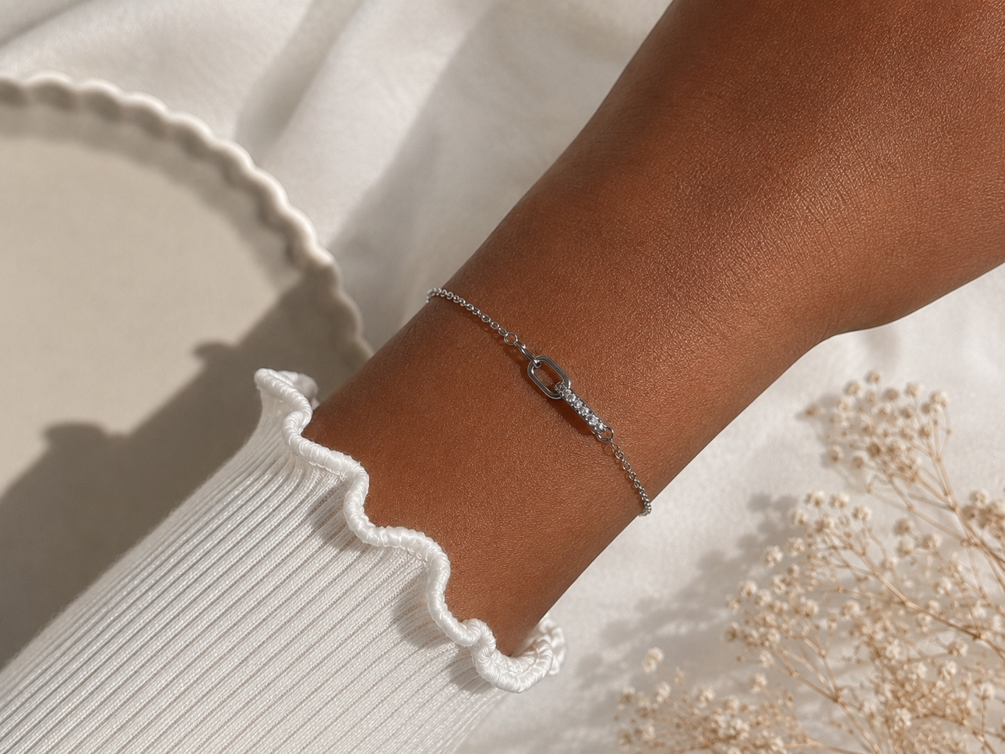 Paperclip-Armband aus 925 Sterling Silber