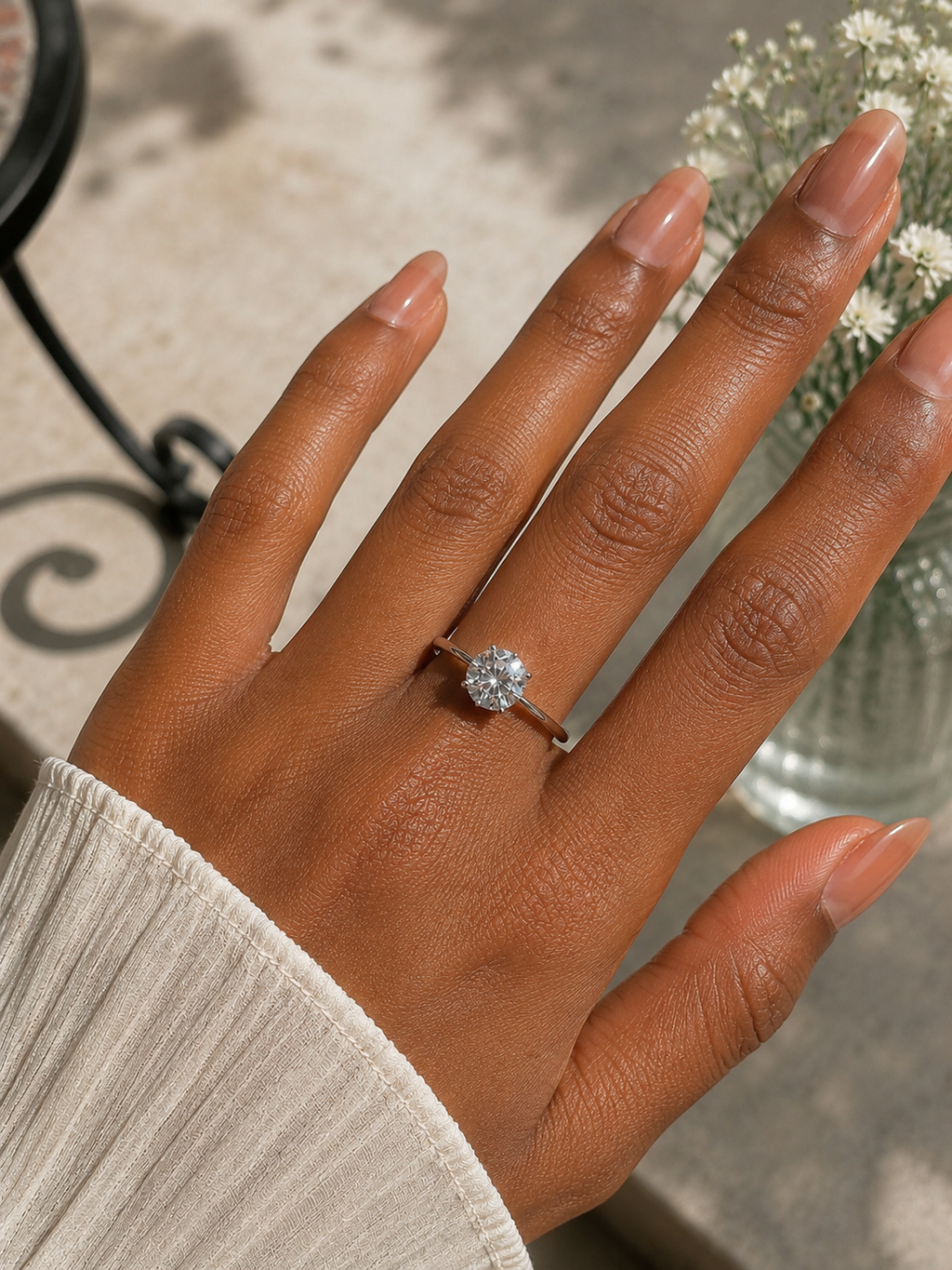Solitär-Ring aus 925 Sterling Silber mit Moissanit – zeitlose Eleganz