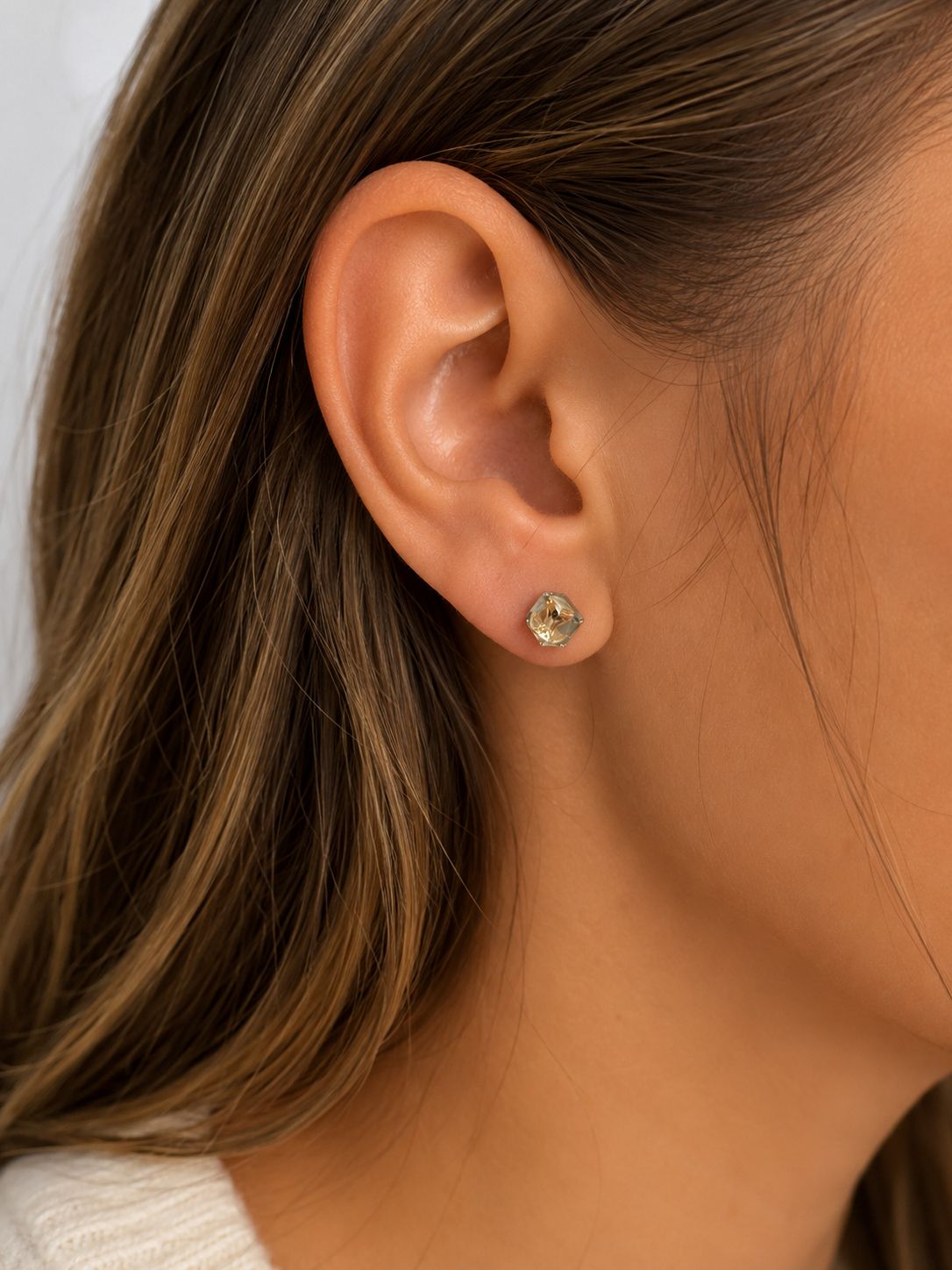 Kristall Ohrstecker in Verschieden Farben aus 925 Sterling Silber