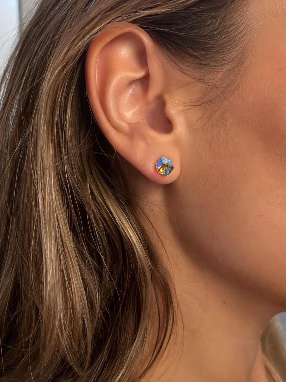 Kristall Ohrstecker in Verschieden Farben aus 925 Sterling Silber