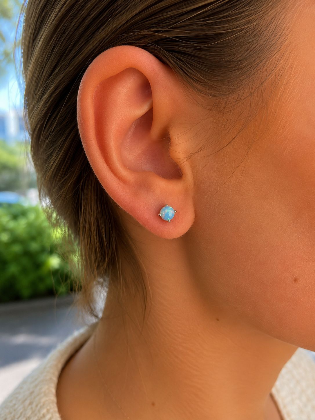 Opal Ohrstecker aus 925 Sterling Silber