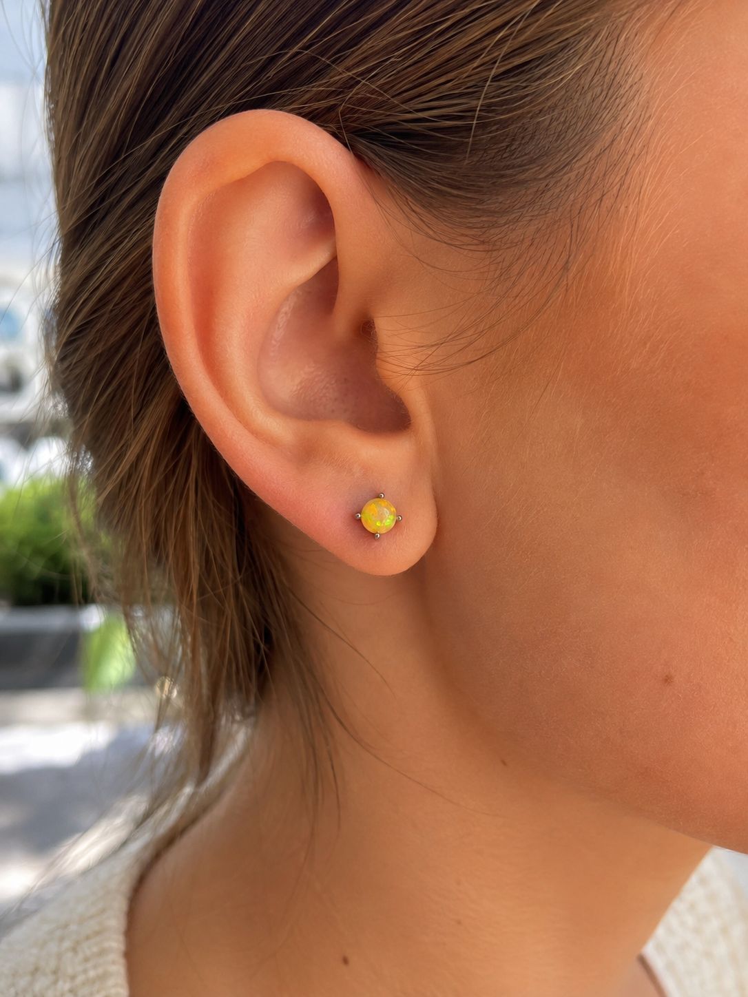 Opal Ohrstecker aus 925 Sterling Silber