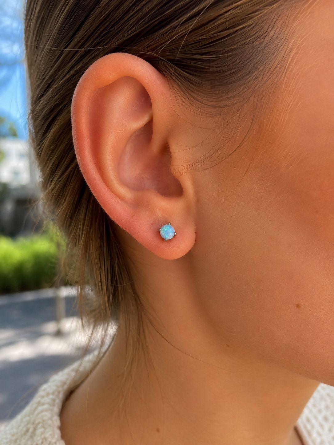 Opal Ohrstecker aus 925 Sterling Silber