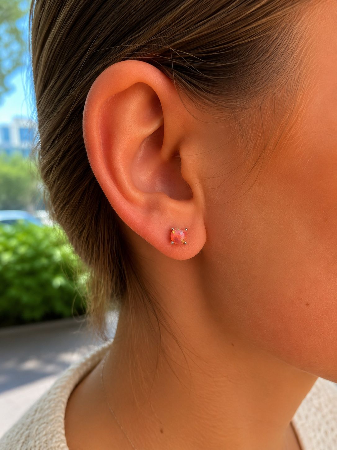 Opal Ohrstecker aus 925 Sterling Silber