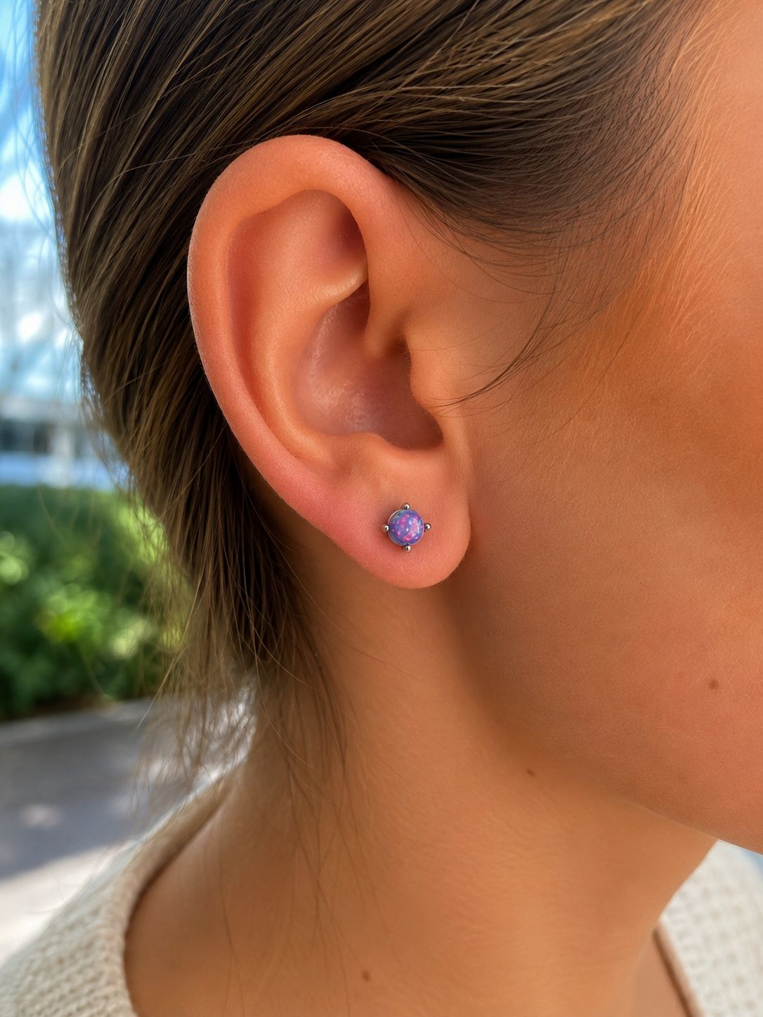 Opal Ohrstecker aus 925 Sterling Silber