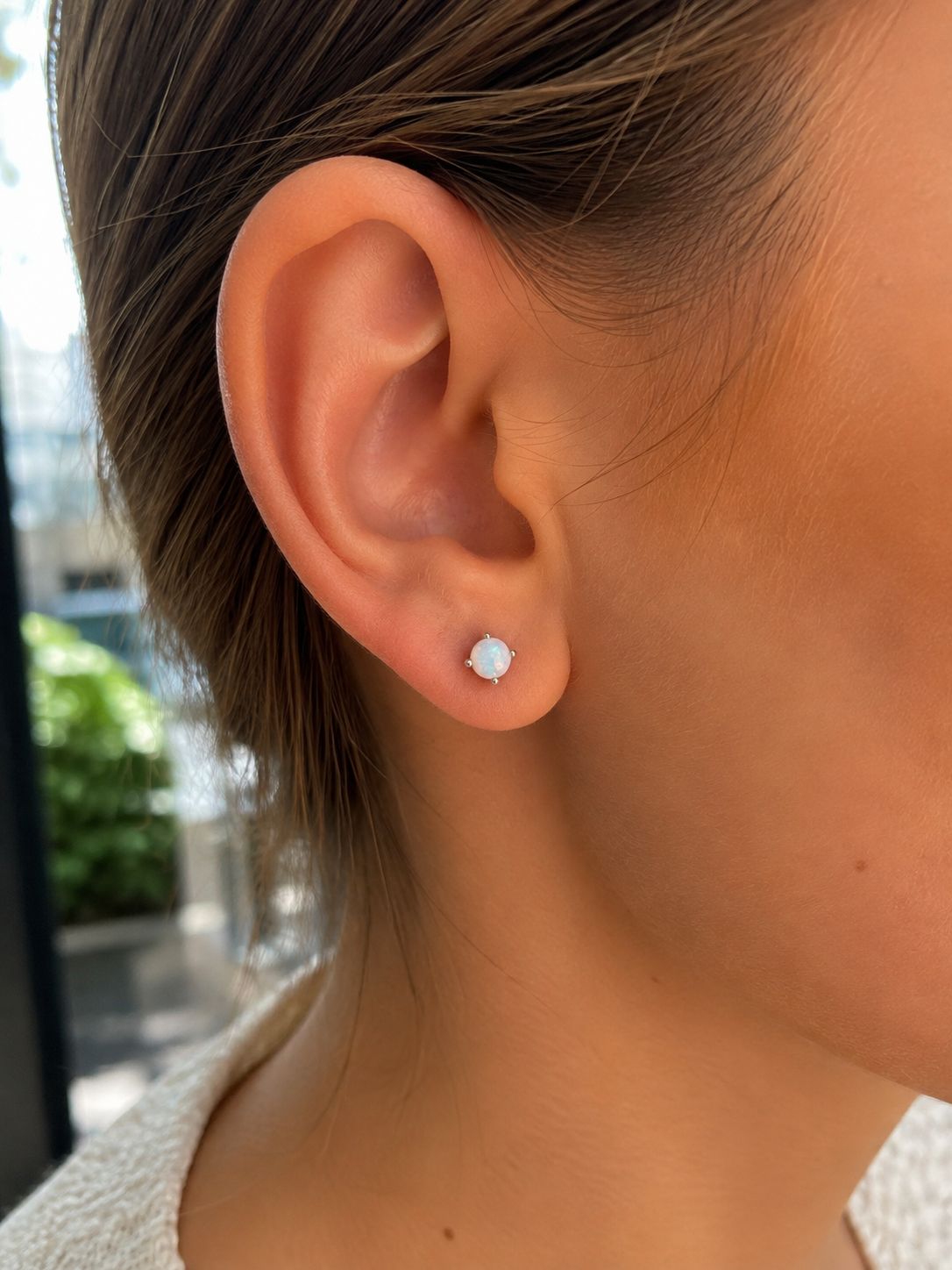 Opal Ohrstecker aus 925 Sterling Silber