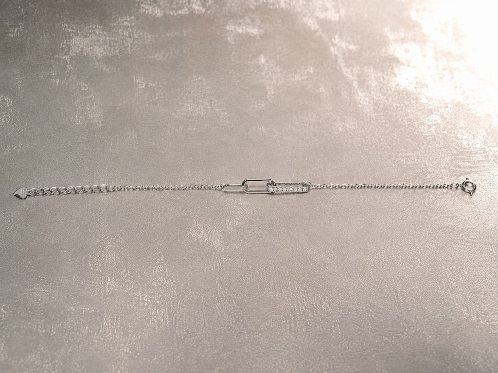 Paperclip-Armband aus 925 Sterling Silber