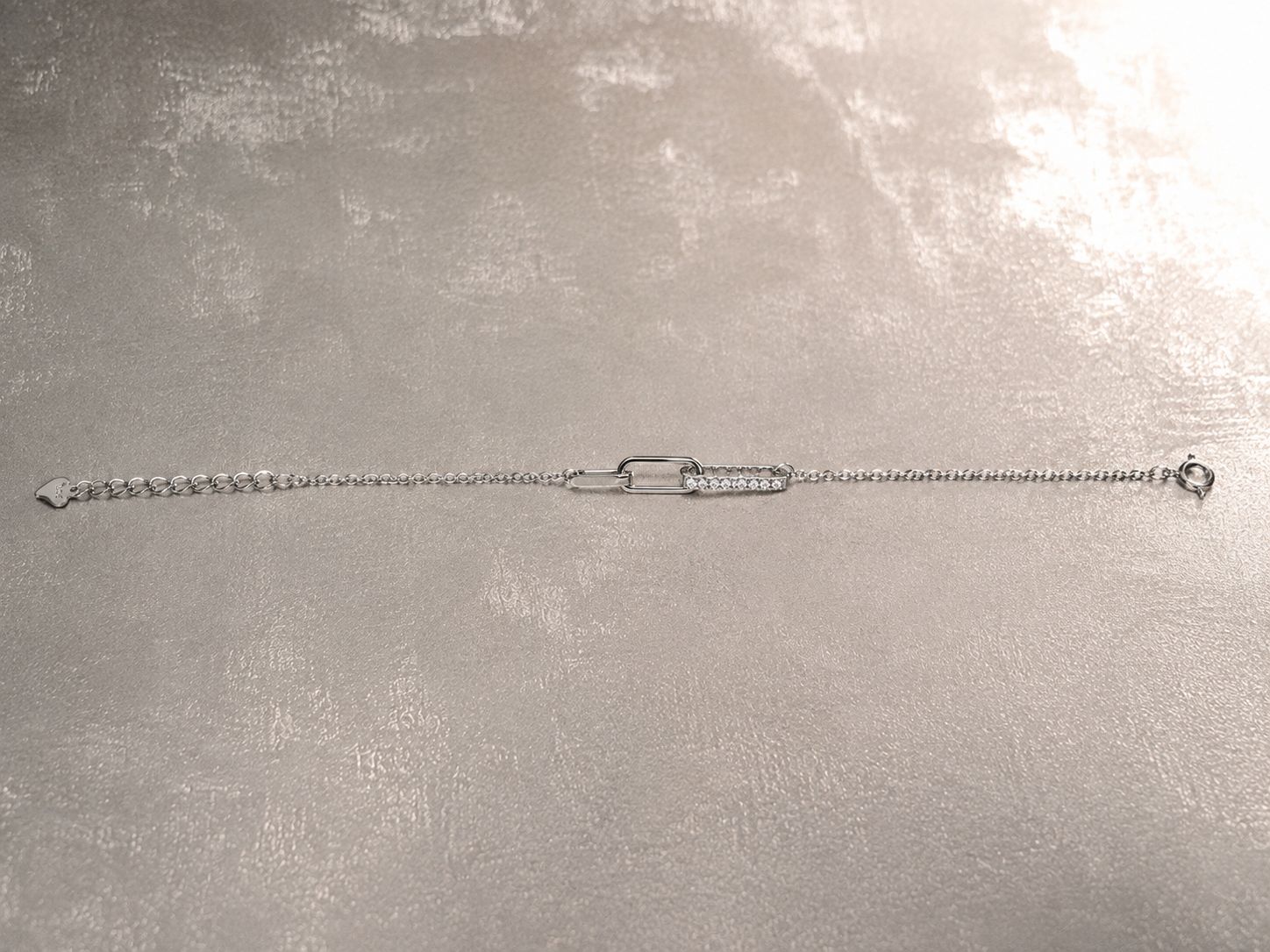 Paperclip-Armband aus 925 Sterling Silber