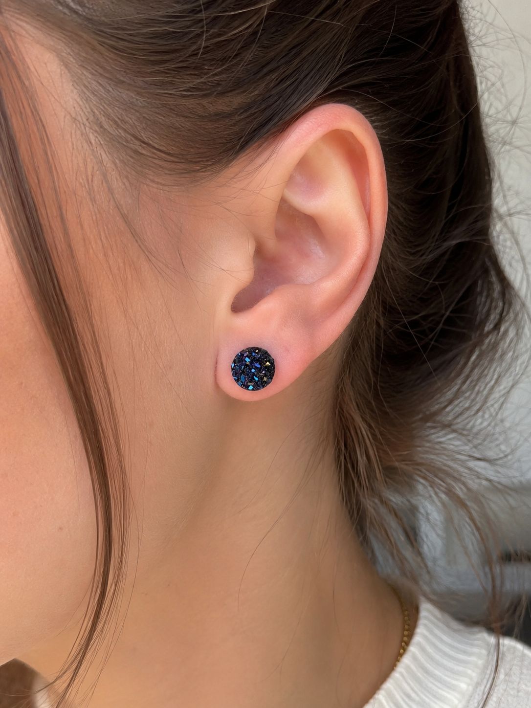 Rund-Ohrstecker mit Pavé-Besatz aus 925 Sterling Silber