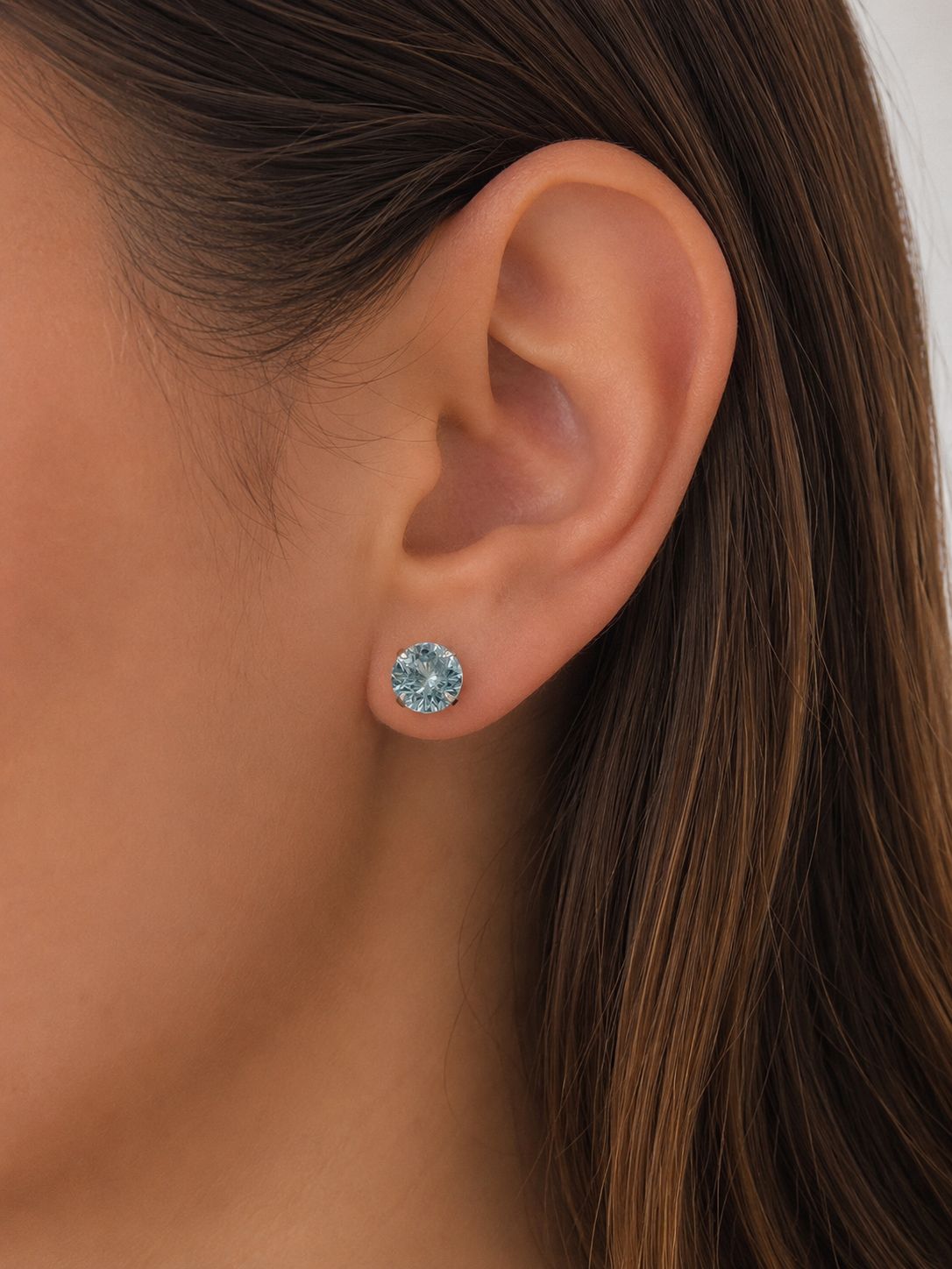 Solitär-Ohrringe aus 925 Sterling Silber in verschiedenen Farben und Größen