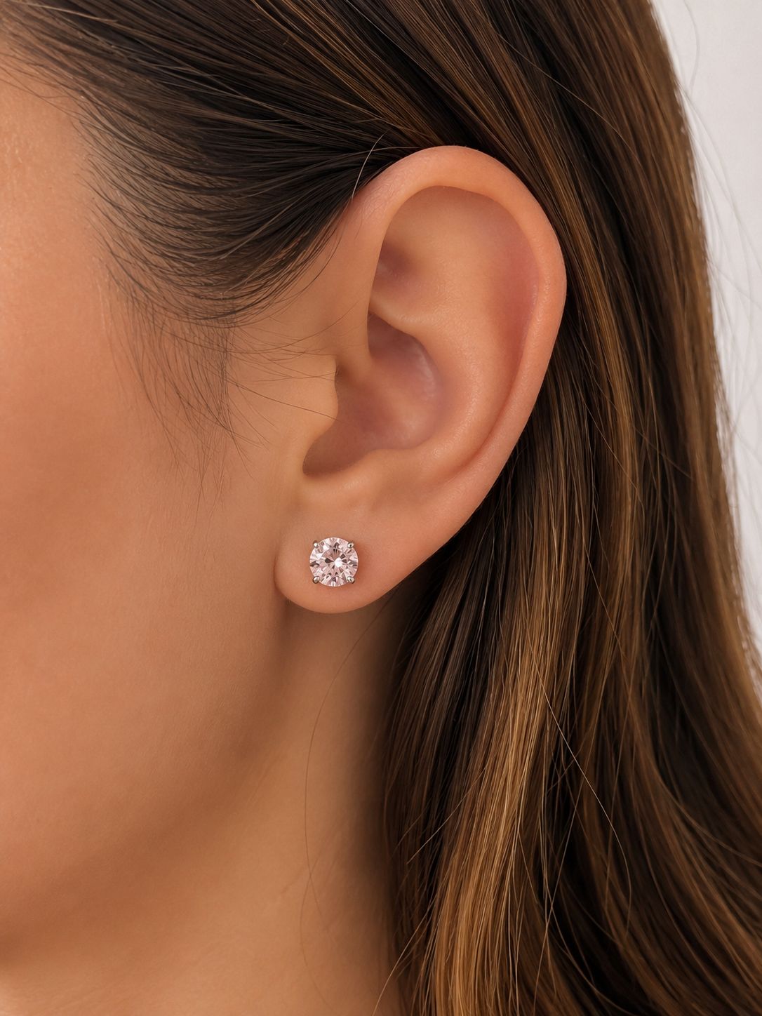 Solitär-Ohrringe aus 925 Sterling Silber in verschiedenen Farben und Größen