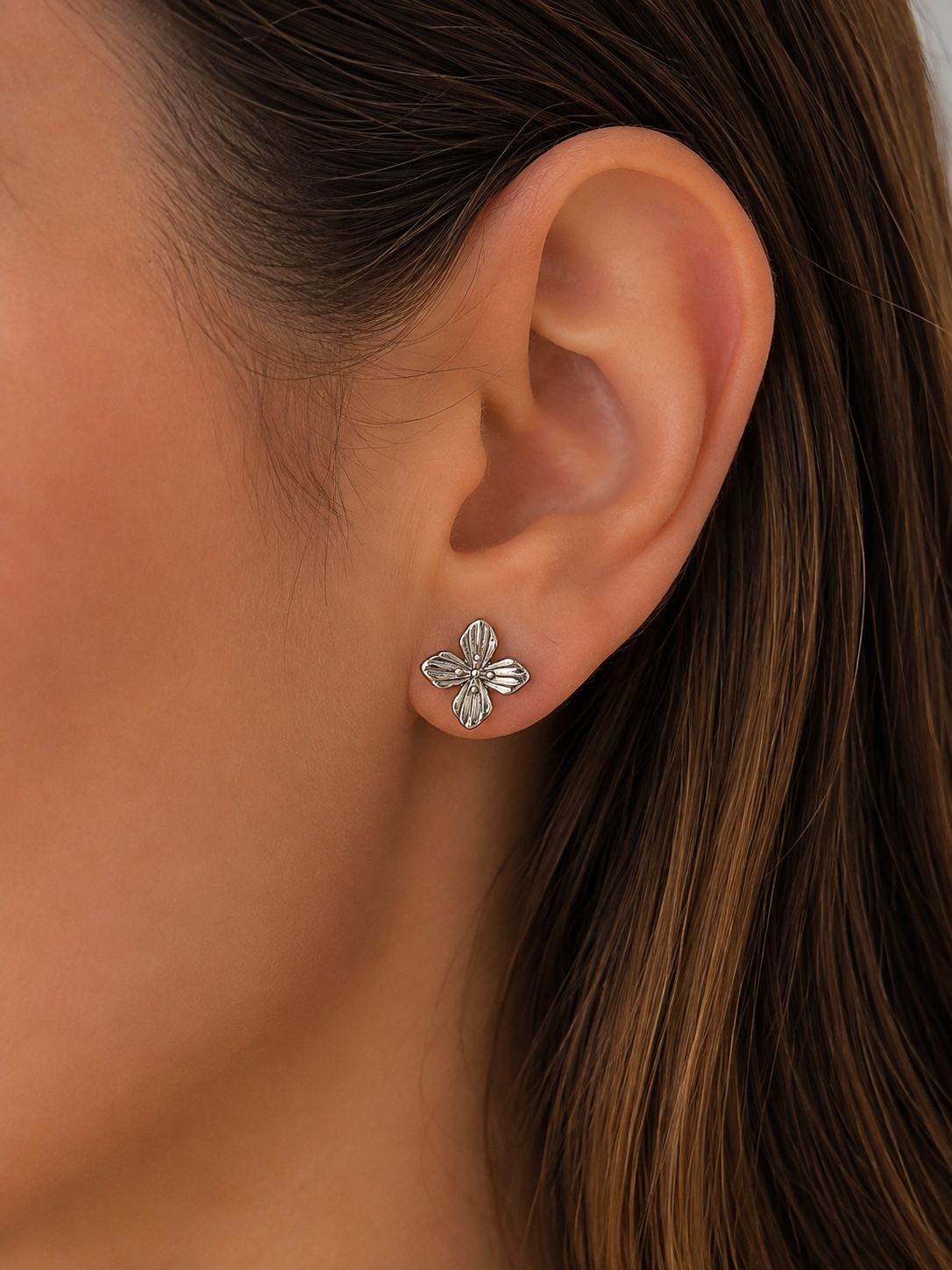 925 Sterling Silber Blumen-Ohrstecker – Filigran & zeitlos