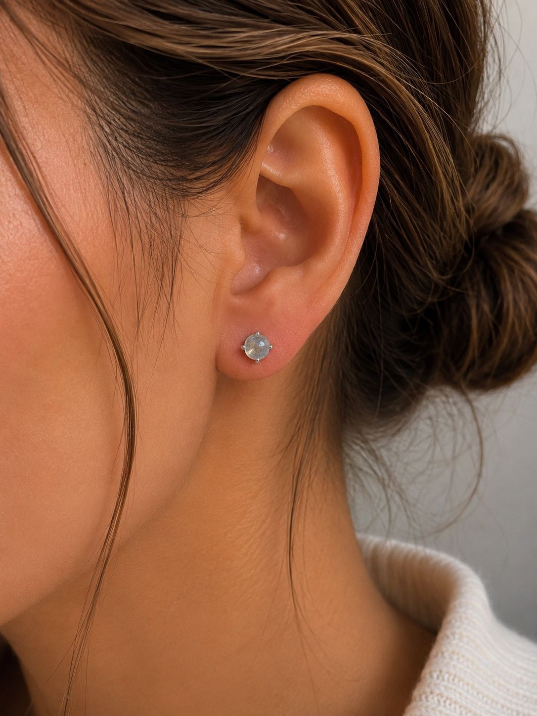 Elegante Perlen Solitär Ohrstecker aus 925 Sterling Silber