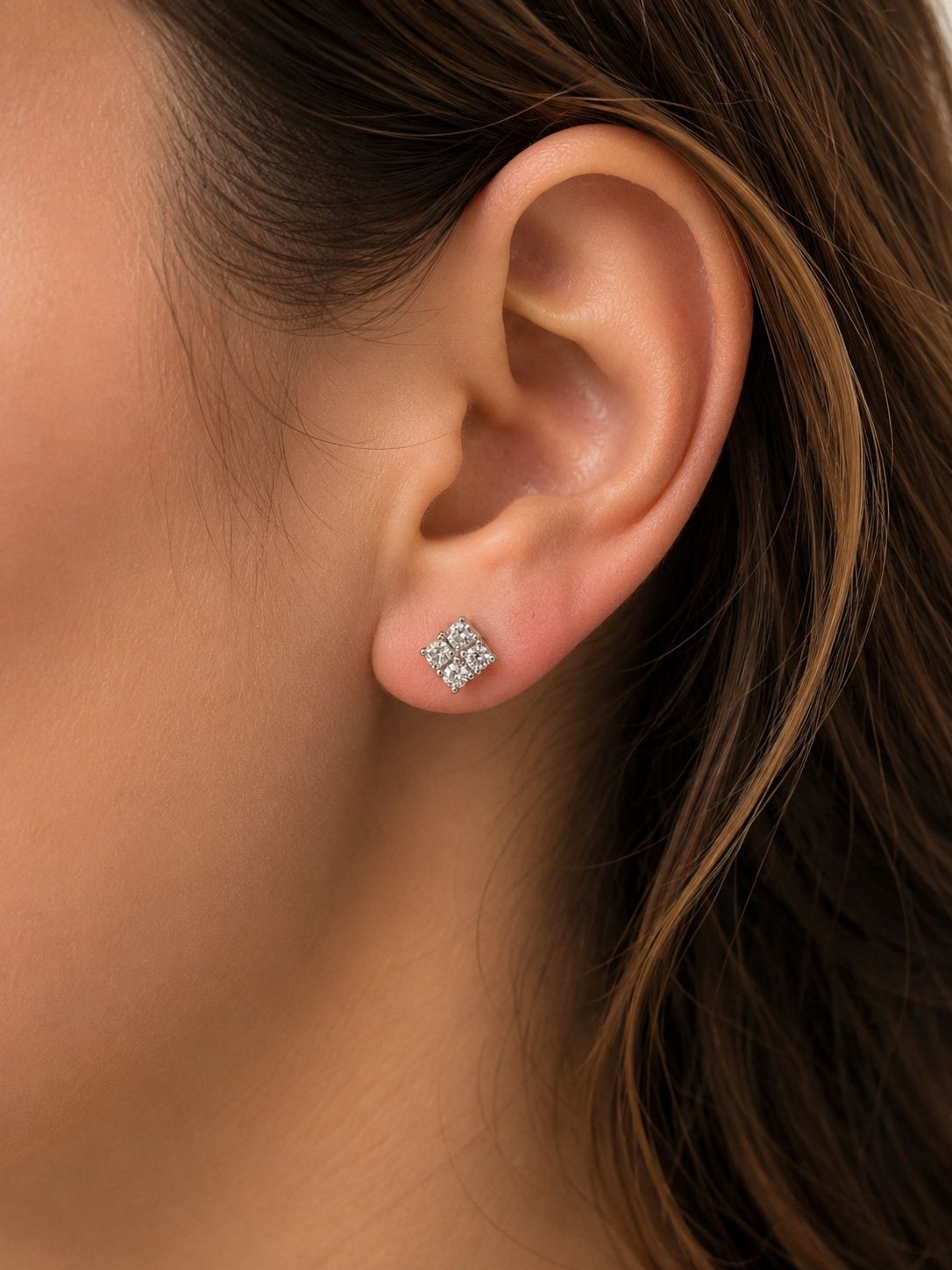 Pavé Ohrstecker aus 925 Sterling Silber