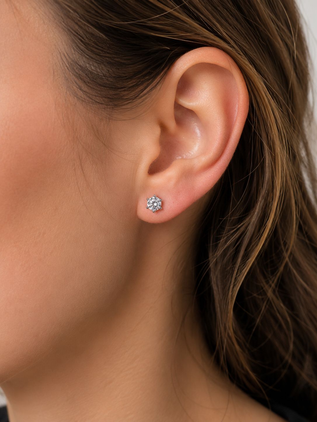 Solitär-Ohrringe aus 925 Sterling Silber in verschiedenen Farben und Größen