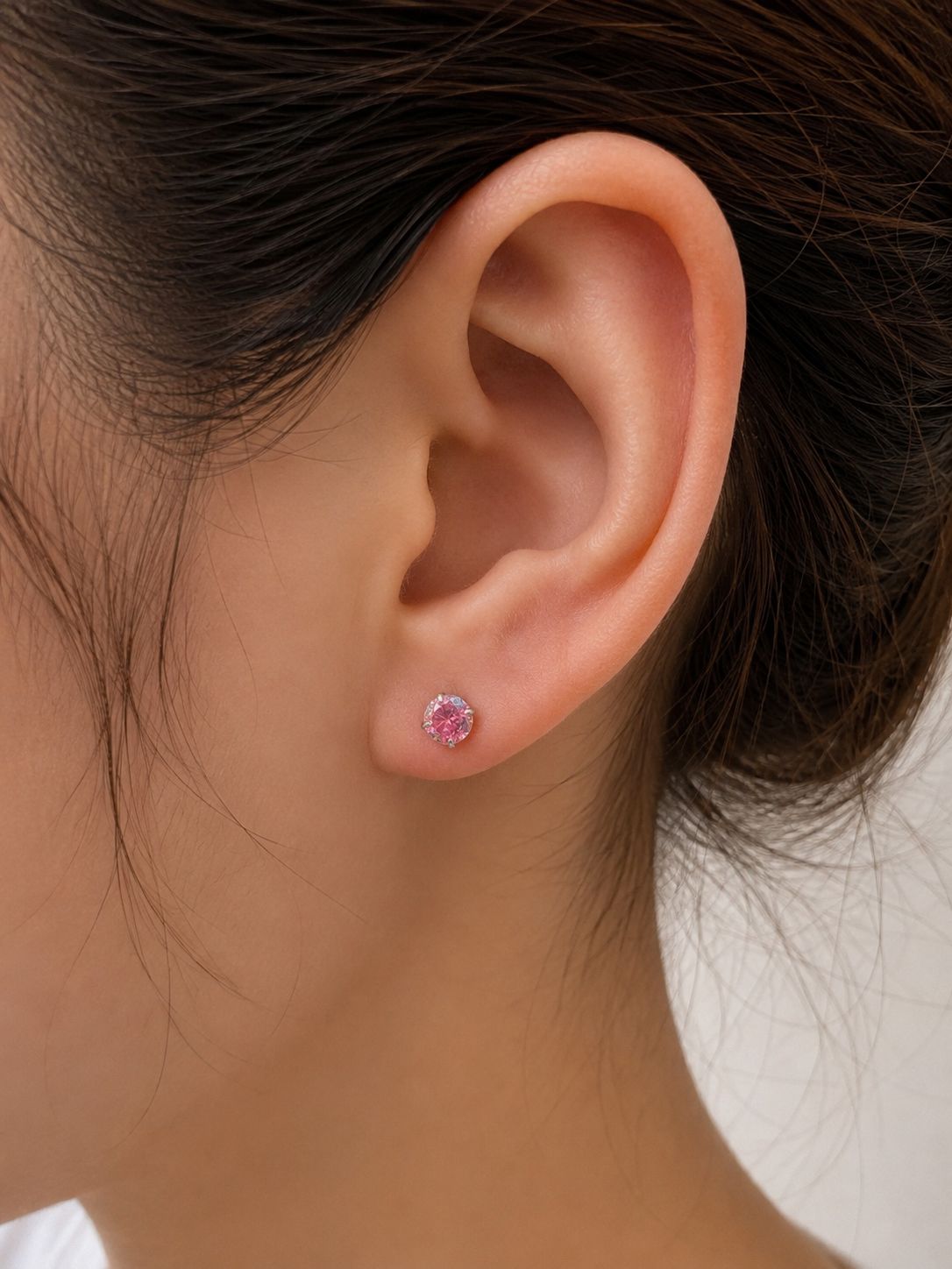 Solitär-Ohrringe aus 925 Sterling Silber in verschiedenen Farben und Größen