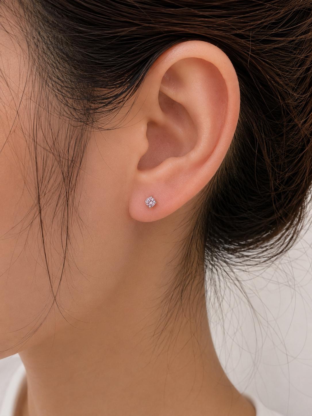 Solitär-Ohrringe aus 925 Sterling Silber in verschiedenen Farben und Größen